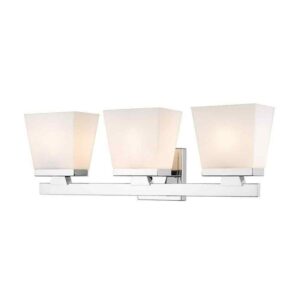 Z-Lite Astor 23 in. 3-Light Chrome Vanity Light with Etched Opal Glass Shades