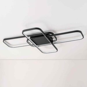 Rennnsan Alexande 3-Light Geometric LED Black Semi-Flush Mount Light