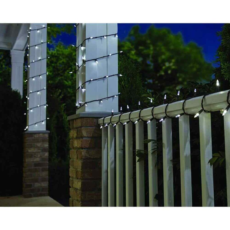 Hampton Bay 100-Light LED Smooth Mini Cool White Garden String Light