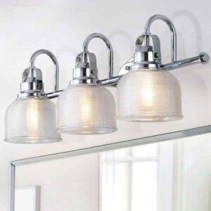 JONATHAN Y Virginia 25.25 in. 3-Light Metal/Glass LED Chrome Vanity Light