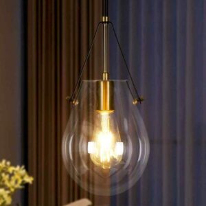 Uolfin Modern Industrial Island Pendant Light, 1-Light Black Farmhouse Hanging