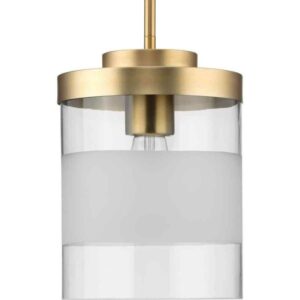 Progress Lighting Pellum Collection 60-Watt 7.87 in. Pendant Light Clear Glass