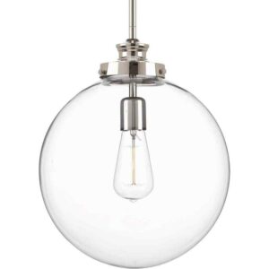 Progress Lighting Penn Collection 12 in. 1-Light Polished Nickel Large Farmhouse