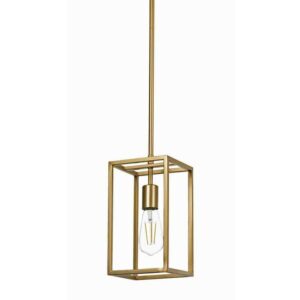 STANFORD LIGHTING Argenta 1-Light Antique Brass Cage Pendant