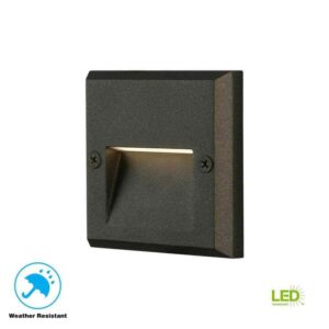 Hampton Bay 10-Watt Equivalent 5.5 in. Low Voltage Black Integrated LED Deck Lig