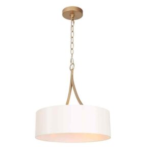 Zevni Modern 3-Light Dark Gold Farmhouse Chandelier, Classic Drum Pendant Light