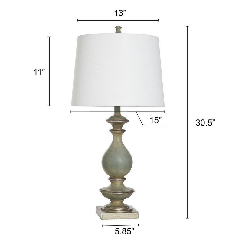 StyleCraft Rivers 30.5 in. Silver Gourd Task and Reading Table Lamp,Living Room - Image 6