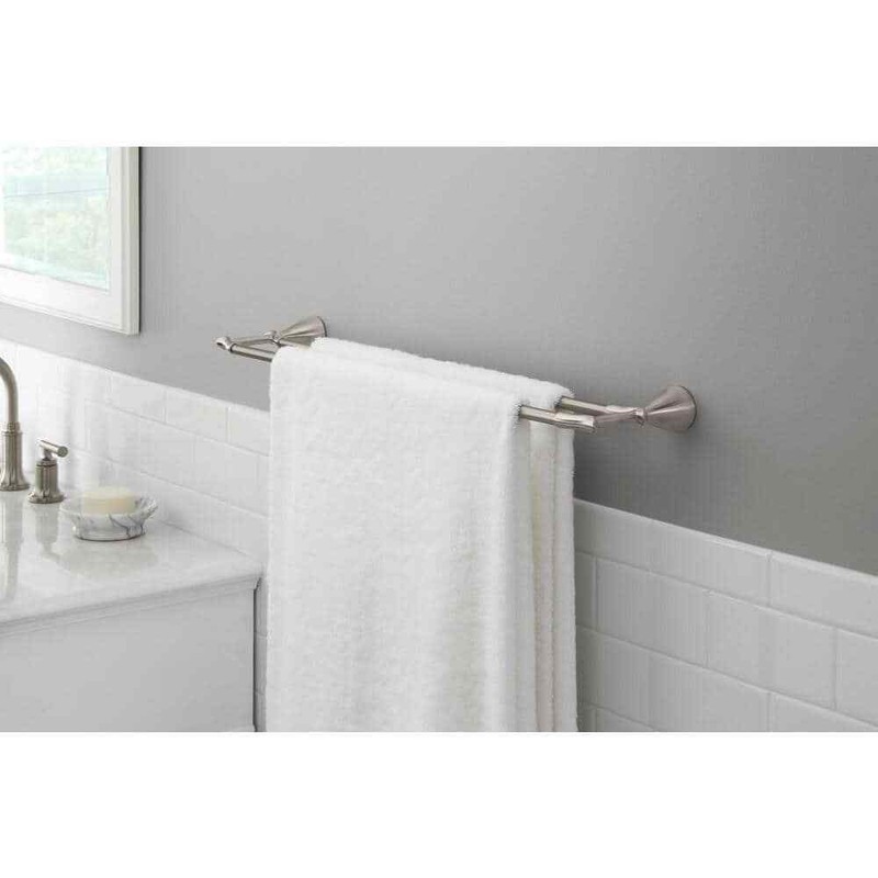 Glacier Bay Edgewood 24 in. Double Towel Bar in Brushed Nickel - Image 2