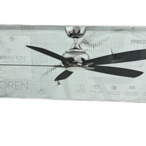 FANIMATION Doren 52 in. Integrated LED Black Ceiling Fan with Opal Frosted Glass
