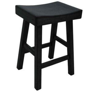 Carolina Cottage Colborn 25 in. Antique Black Thick Saddle Seat Stool