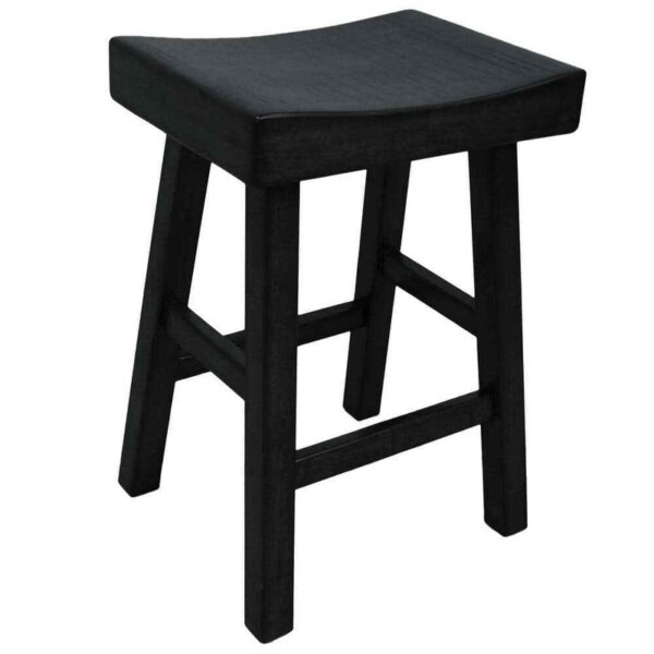 Carolina Cottage Colborn 25 in. Antique Black Thick Saddle Seat Stool