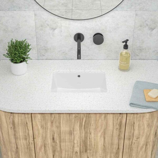 LORDEAR 18 in. Undermount Ceramic Bathroom Vessel Sink in White