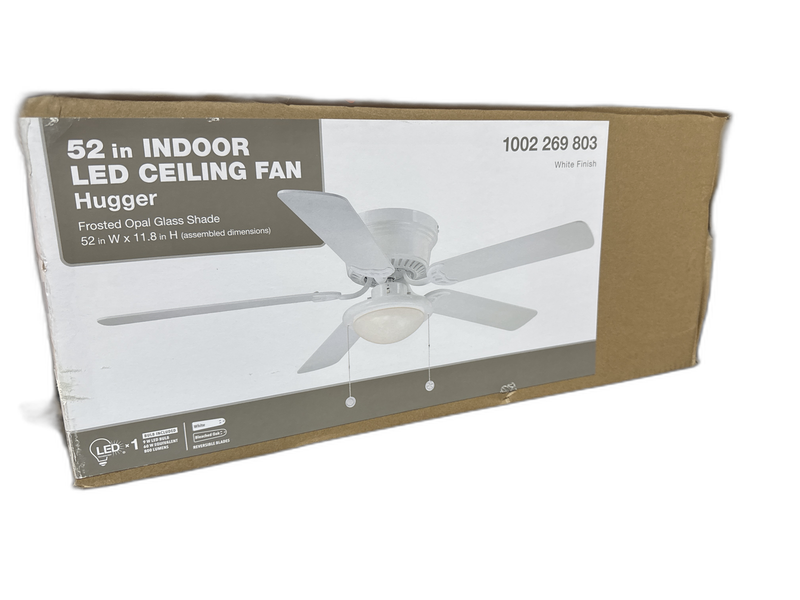 Hugger 52 in. LED Indoor White Ceiling Fan with Light Kit - Image 13