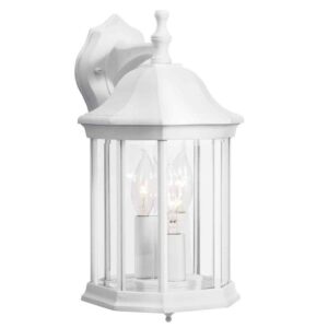 KICHLER Chesapeake 14.75 in. 3-Light White Outdoor Hardwired Wall Lantern Sconce