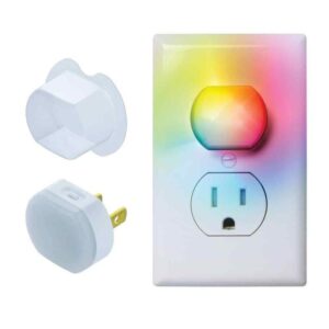 Hampton Bay 1-Gang Duplex Wall Plate with 2 Color Changing Plug Lights (3PK)