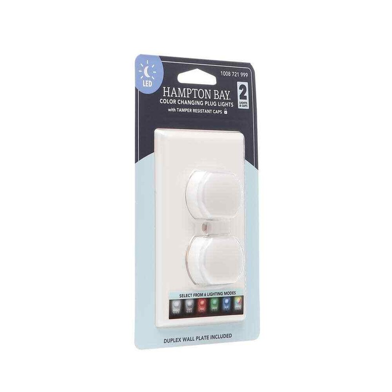 Hampton Bay 1-Gang Duplex Wall Plate with 2 Color Changing Plug Lights (3PK) - Image 9