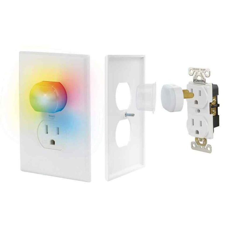 Hampton Bay 1-Gang Duplex Wall Plate with 2 Color Changing Plug Lights (3PK) - Image 11