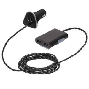 Tech and Go 9.6 Amp 4-Port Front and Back Seat Charger