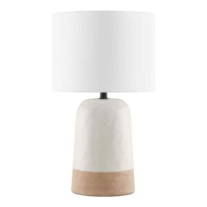 Hampton Bay 20 in. Grey Table Lamp with Mixed White with Ceramic Base