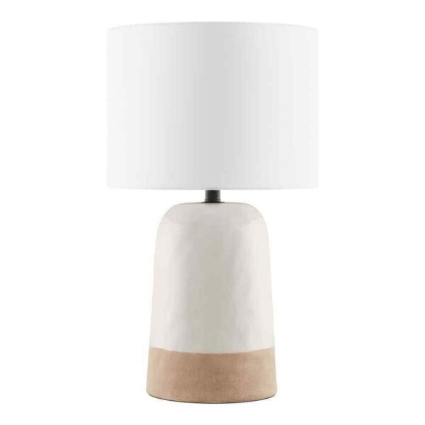 Hampton Bay 20 in. Grey Table Lamp with Mixed White with Ceramic Base
