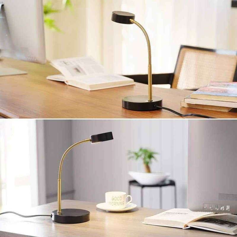 Hampton Bay 15 in. Matte Black LED Lamp with Adjustable Lamp Head - Image 4
