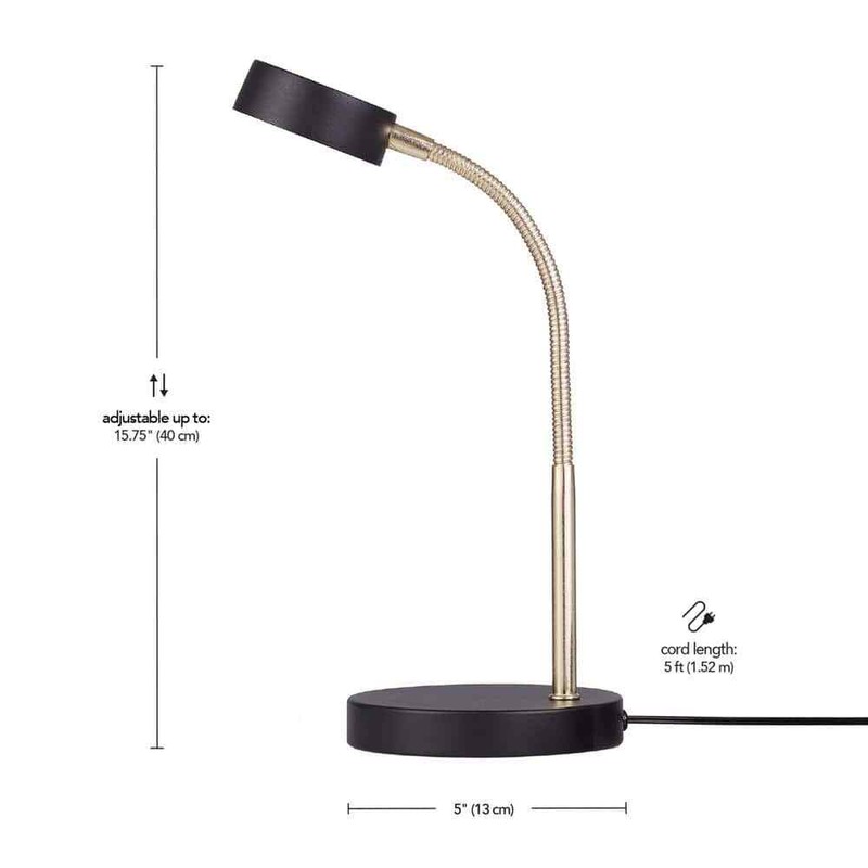 Hampton Bay 15 in. Matte Black LED Lamp with Adjustable Lamp Head - Image 5