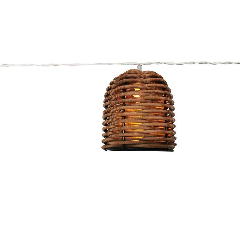 Hampton Bay Indoor/Outdoor 15.4 ft. 10-Light Brown Battery Powered Bell-Shaped - Image 4