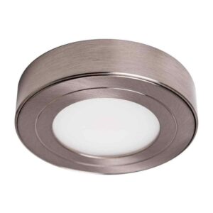 Armacost Lighting PureVue Dimmable Soft White LED Puck Light Brushed Steel Finis