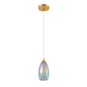 Deyidn 60-Watt 1-Light Blue Art Pendant Design Mini Pendant Light w/Handcrafted