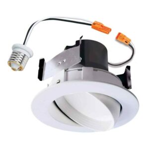 HALO RA 4 in. White Integrated LED Recessed Ceiling Light Fixture Adjustable
