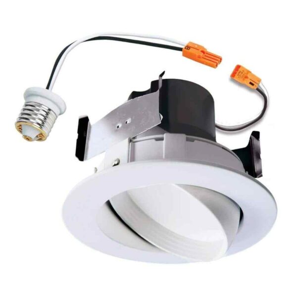 HALO RA 4 in. White Integrated LED Recessed Ceiling Light Fixture Adjustable