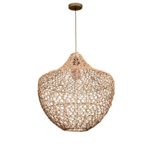 ELE Light & Decor Almira 1-Light 48-Watt Modern Farmhouse Pendant Light in Brass