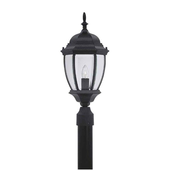 Designers Fountain Tiverton 1-Light Black Cast Aluminum Line Voltage Outdoor