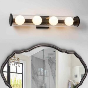 LLHZSY 23.8 in. 4-Light Modern Black Linear Dimmable Bathroom Vanity Light