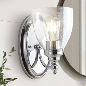 JONATHAN Y Marais 5.5 in. Metal/Glass LED Chrome Wall Sconce
