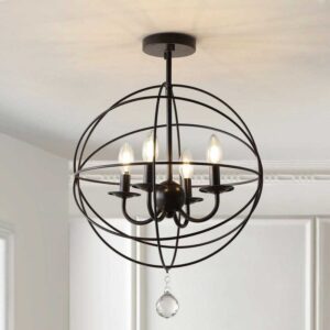 JONATHAN Y Alma 12 in. Oil Rubbed Bronze Metal LED Flush Mount