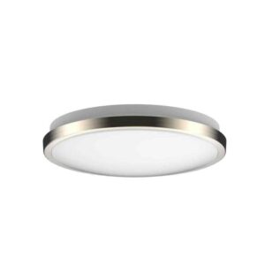 DYMOND 10 in. Modern Ring Brushed Nickel LED Ceiling Light Fixture Flush Mount