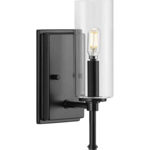 Progress Lighting Elara 4.75" 1-Light Matte Black New Traditional Vanity Light