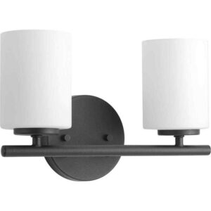 Progress Lighting Replay Collection 13 in. 2-Light Black Etched Vanity Light