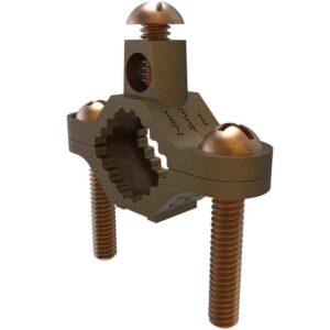 ILSCO Permaground Direct Bury Brass Ground Clamp, Conductor (2-Pack)