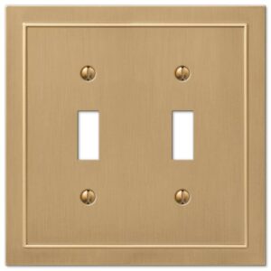 AMERELLE Bethany 2 Gang Toggle Metal Wall Plate - Brushed Bronze 8PK