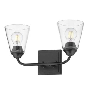 Golden Lighting Ormond 4.375 in. 2-Light Matte Black Vanity Light