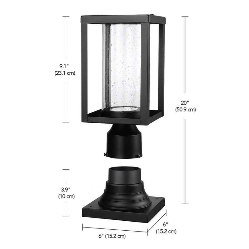Globe Electric 1-Light Black Outdoor Weather Resistant Hardwired Post Light - Image 3