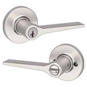 Kwikset Hollis Satin Nickel Keyed Entry Door Handle with SmartKey Security