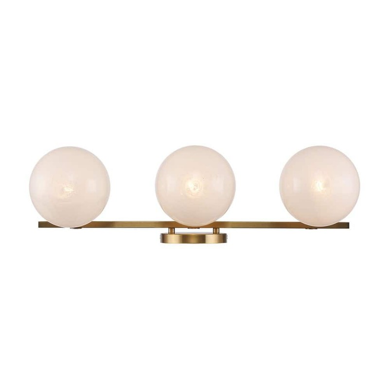 Monteaux Brooklyn 24 in Gold 3 Light Bathroom Vanity Fixture with Swirl Glass - Image 5