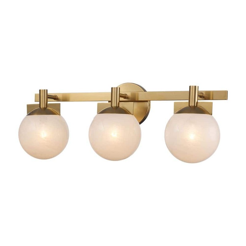 Monteaux Brooklyn 24 in Gold 3 Light Bathroom Vanity Fixture with Swirl Glass - Image 7