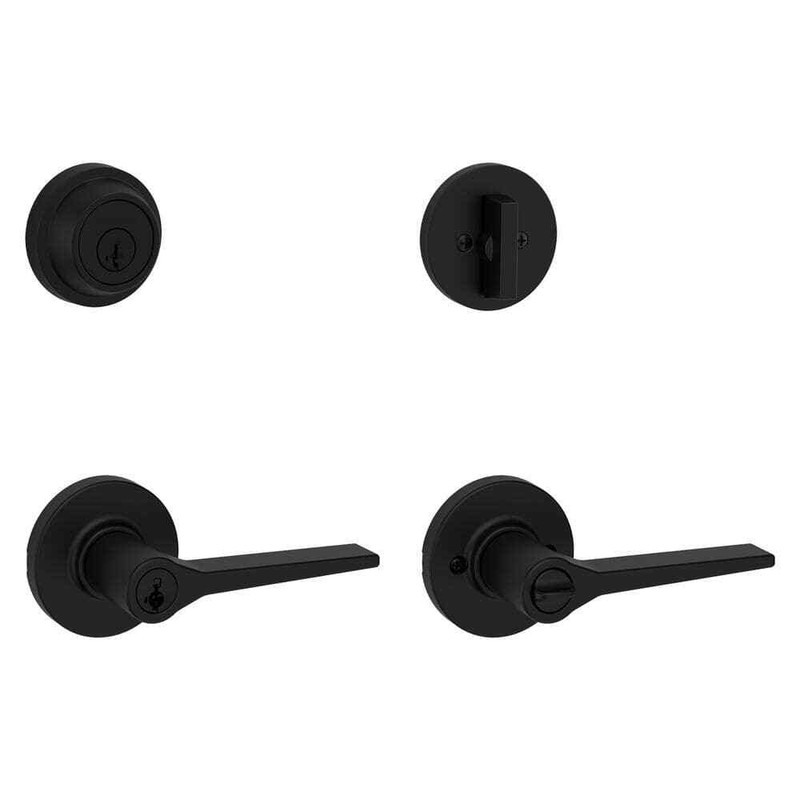 Kwikset Hollis Matte Black Handle & Deadbolt Combo Pack with SmartKey Security - Image 3