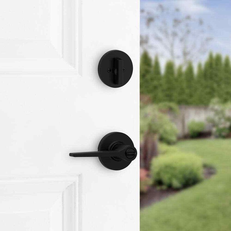 Kwikset Hollis Matte Black Handle & Deadbolt Combo Pack with SmartKey Security - Image 5