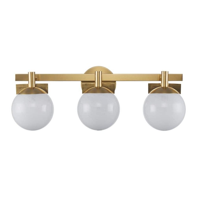 Monteaux Brooklyn 24 in Gold 3 Light Bathroom Vanity Fixture with Swirl Glass - Image 9