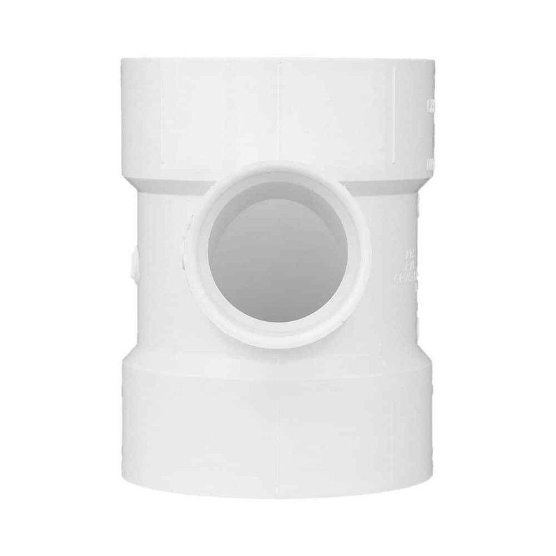 Charlotte Pipe 4 in. x 4 in. x 3 in. PVC DWV Sanitary Tee Reducing Fitting - Image 2